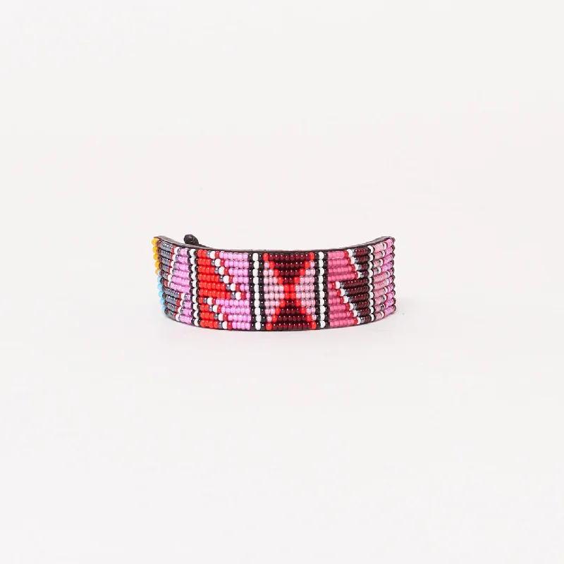 Ladies bracelets wide cuff styles-Maasai Bracelet - Pink Multi