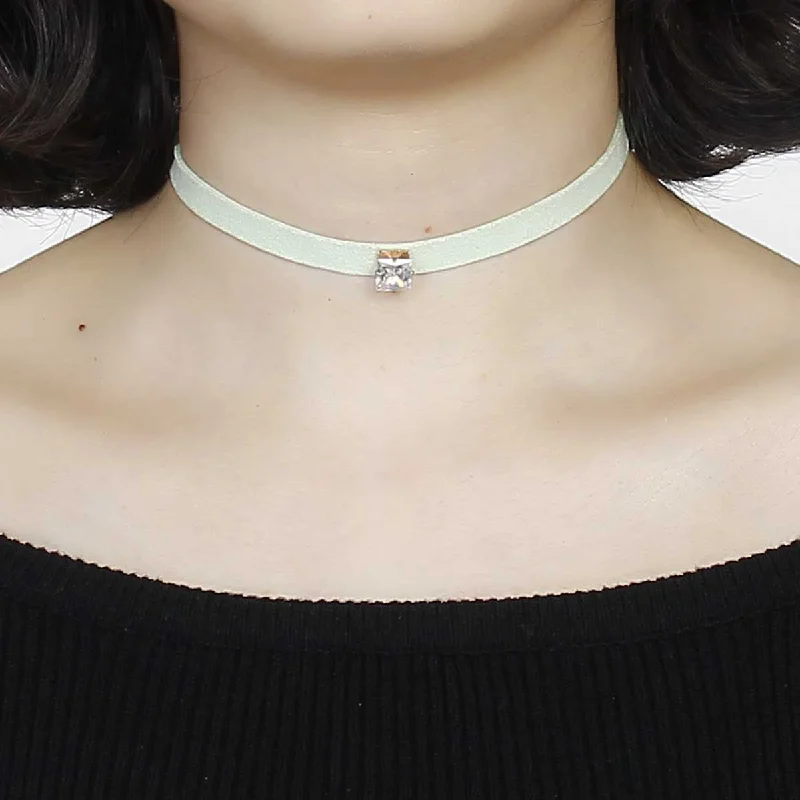 Ladies necklaces minimalist art styles-Sexy Sparkles Women Girls Choker Necklace Choose Black Velvet Chokers, Multi color Triangle Pattern and more