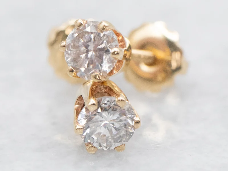 ladies earrings sleeper-Screw Back Diamond Stud Earrings