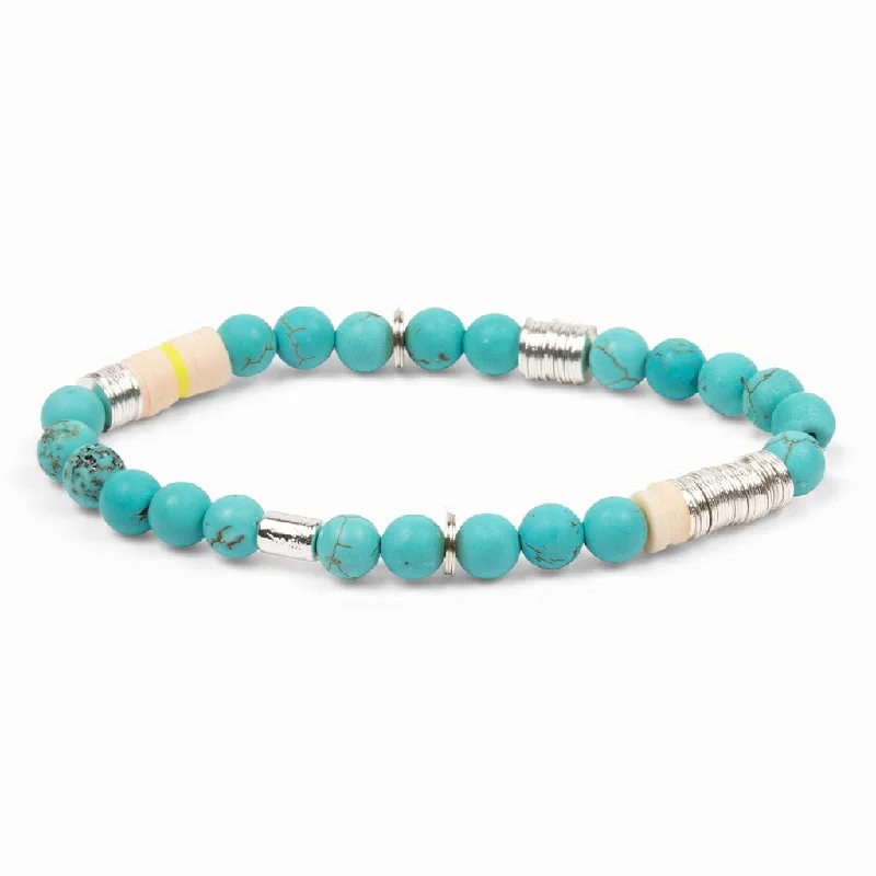 Ladies bracelets distressed look designs-Scout Intermix Stone Stacking Bracelet - Turquoise