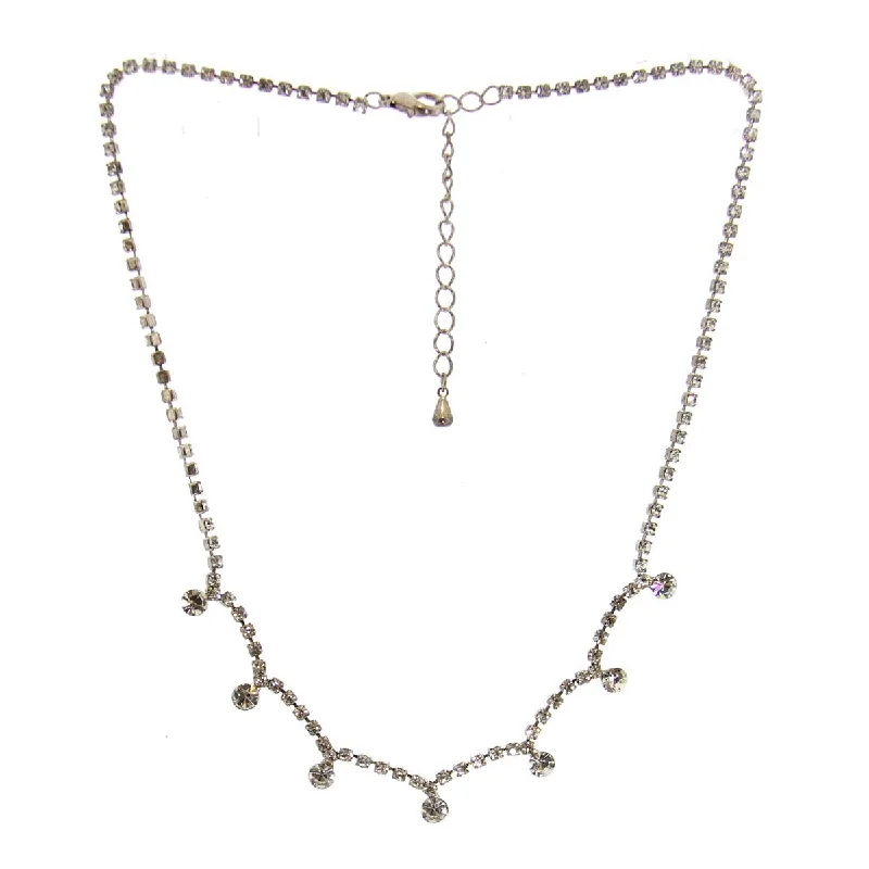 Ladies necklaces chain length guide-Rhinestone Necklace