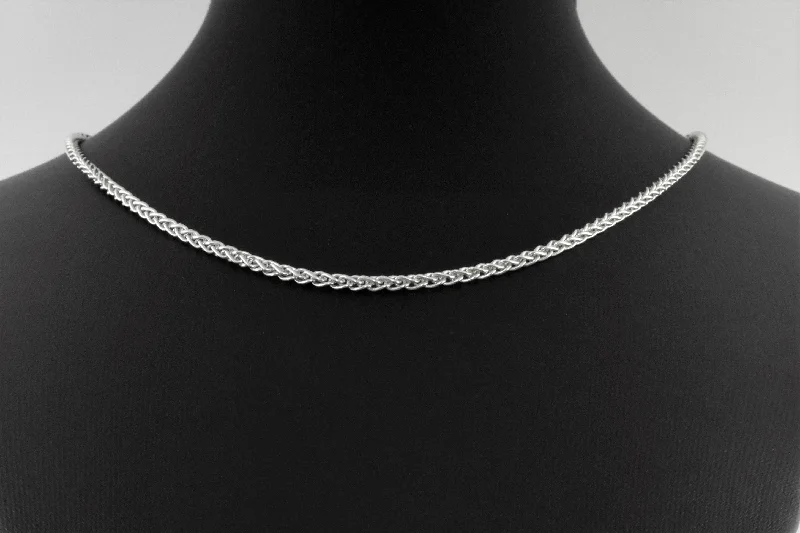 Ladies necklaces rose-cut diamond styles-Sterling Silver Spiga Necklace