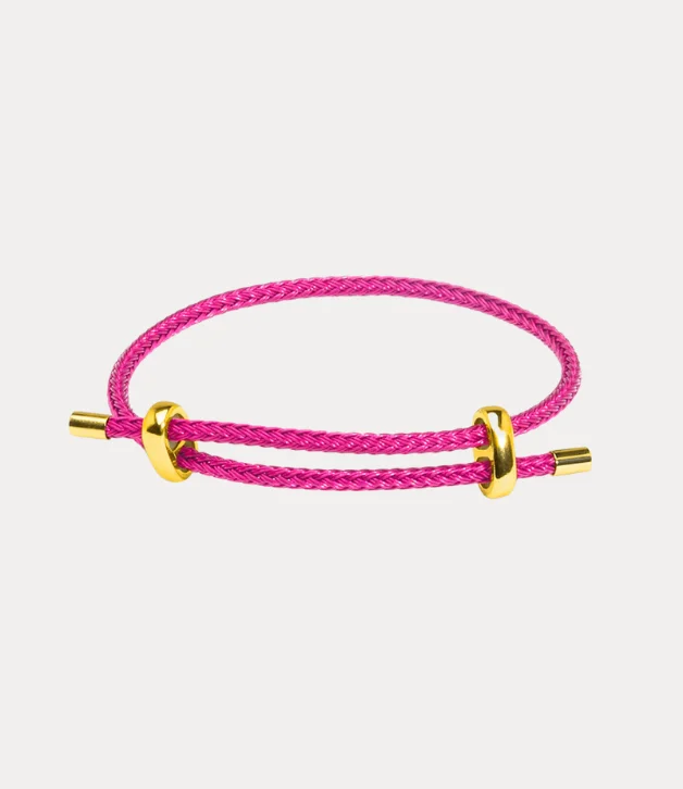 Ladies bracelets gemstone cluster styles-Zenzii Adjustable Braided Rope Bracelet in Hot Pink