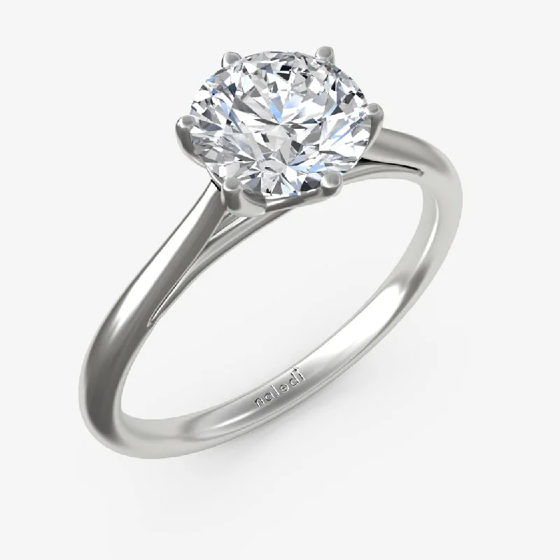 ladies engagement ring solitaire platinum-6-Prong Solitaire Diamond Engagement Ring