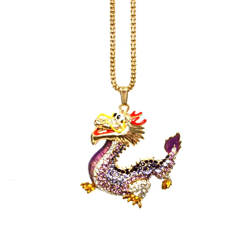 Ladies necklaces soft curve necklaces-Dragon Necklace, Betsey Johnson