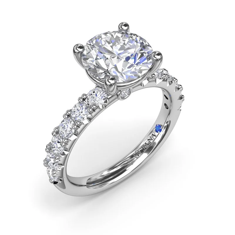 ladies engagement ring trillion cut-Classic Solitaire Diamond Engagement Ring