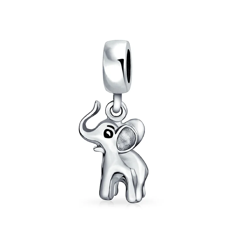 Ladies bracelets classic vintage looks-Good Luck Bambi Elephant Dangle Charm Bead Sterling Silver for European Bracelet