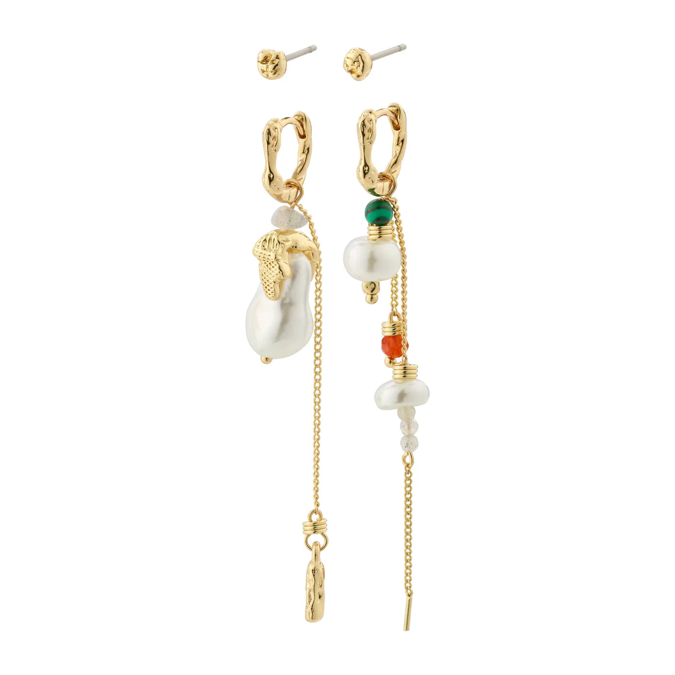 ladies earrings birthstone-Trust Gold Plated Earring Set