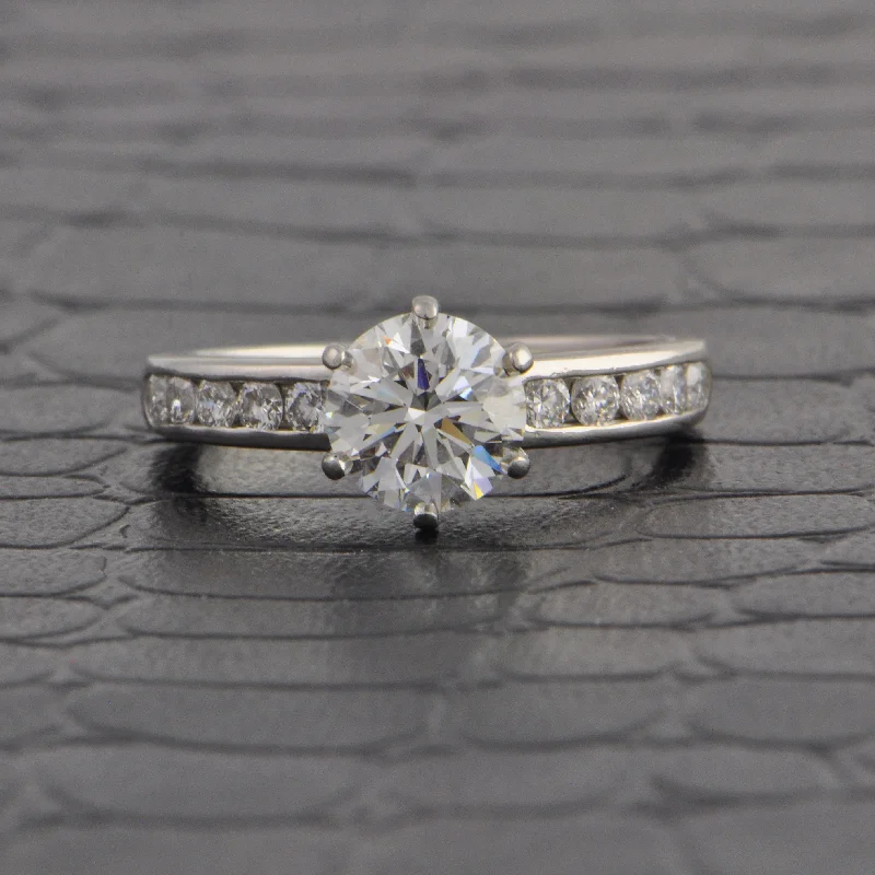 ladies engagement ring online-Estate Tiffany & Co. 1.23 ct. Round Brilliant Cut Diamond Engagement Ring