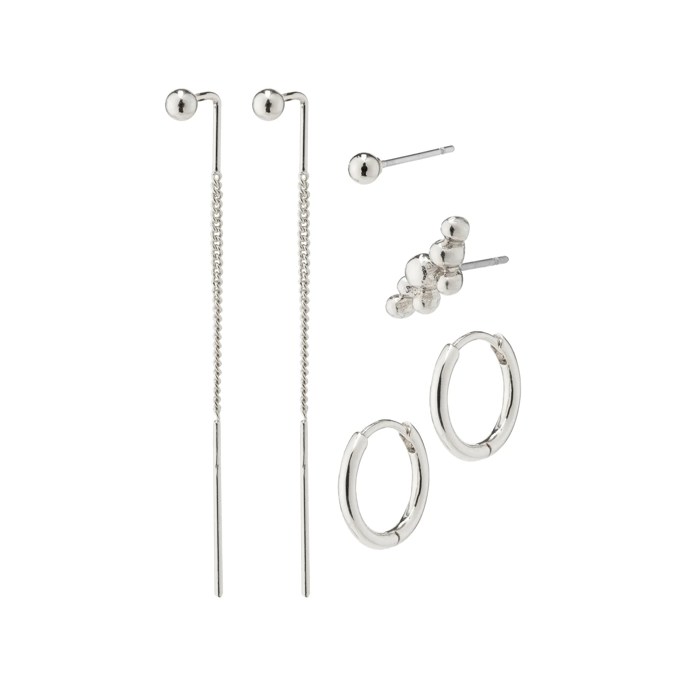 ladies earrings braided gold-Siv Silver Plated Earring Set