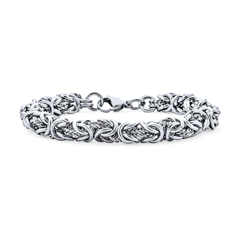 Ladies bracelets symmetrical balance styles-Thick Men's Biker Jewelry Chain Link Bracelet GoldSilver 8.5-9 Inch