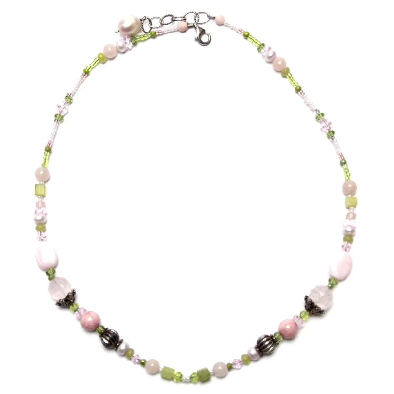 Ladies necklaces understated elegance styles-Gemstone Rhodonite Necklace