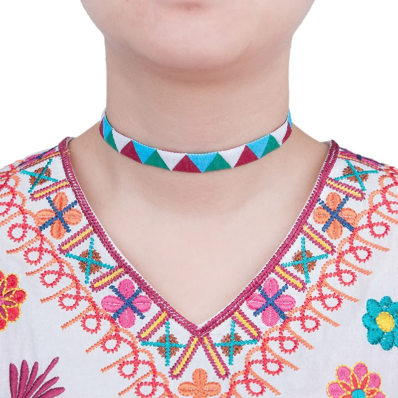 Ladies necklaces etched pattern styles-Sexy Sparkles Women Girls Choker Necklace Choose Black Velvet Chokers, Multi color Triangle Pattern and more