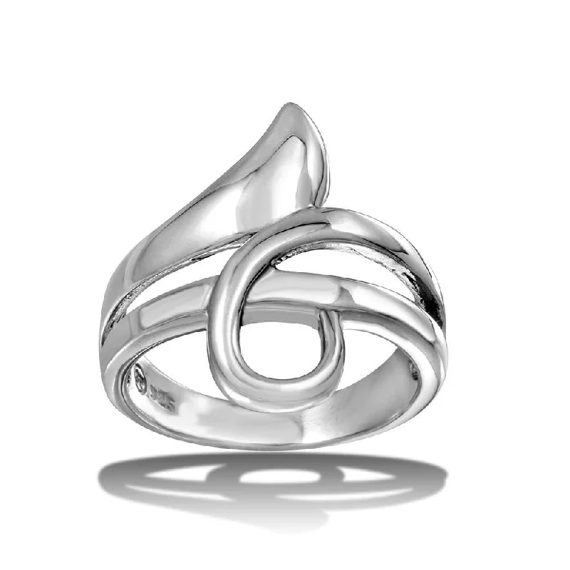 ladies ring everyday wear-High Polished 925 Sterling Silver Wrap Ring - CR00724