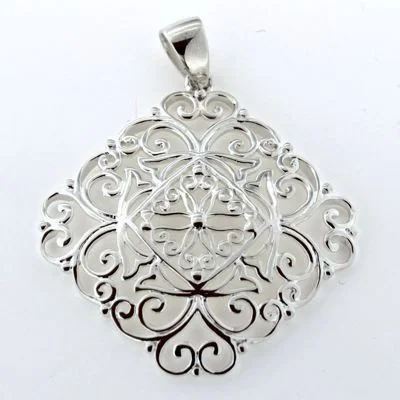 ladies earrings nature silver-"Southern Gates" Filigree Pendant and Earrings in Sterling Silver.