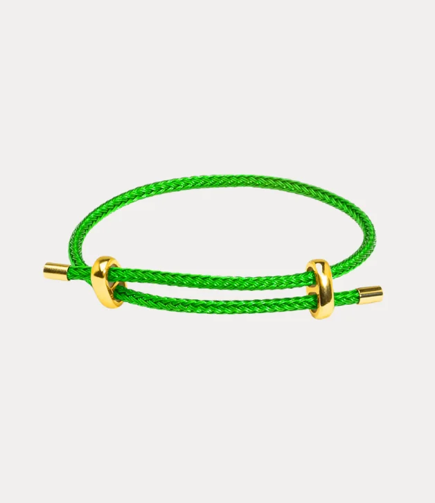 Ladies bracelets five-stone designs-Zenzii Adjustable Braided Rope Bracelet in Green