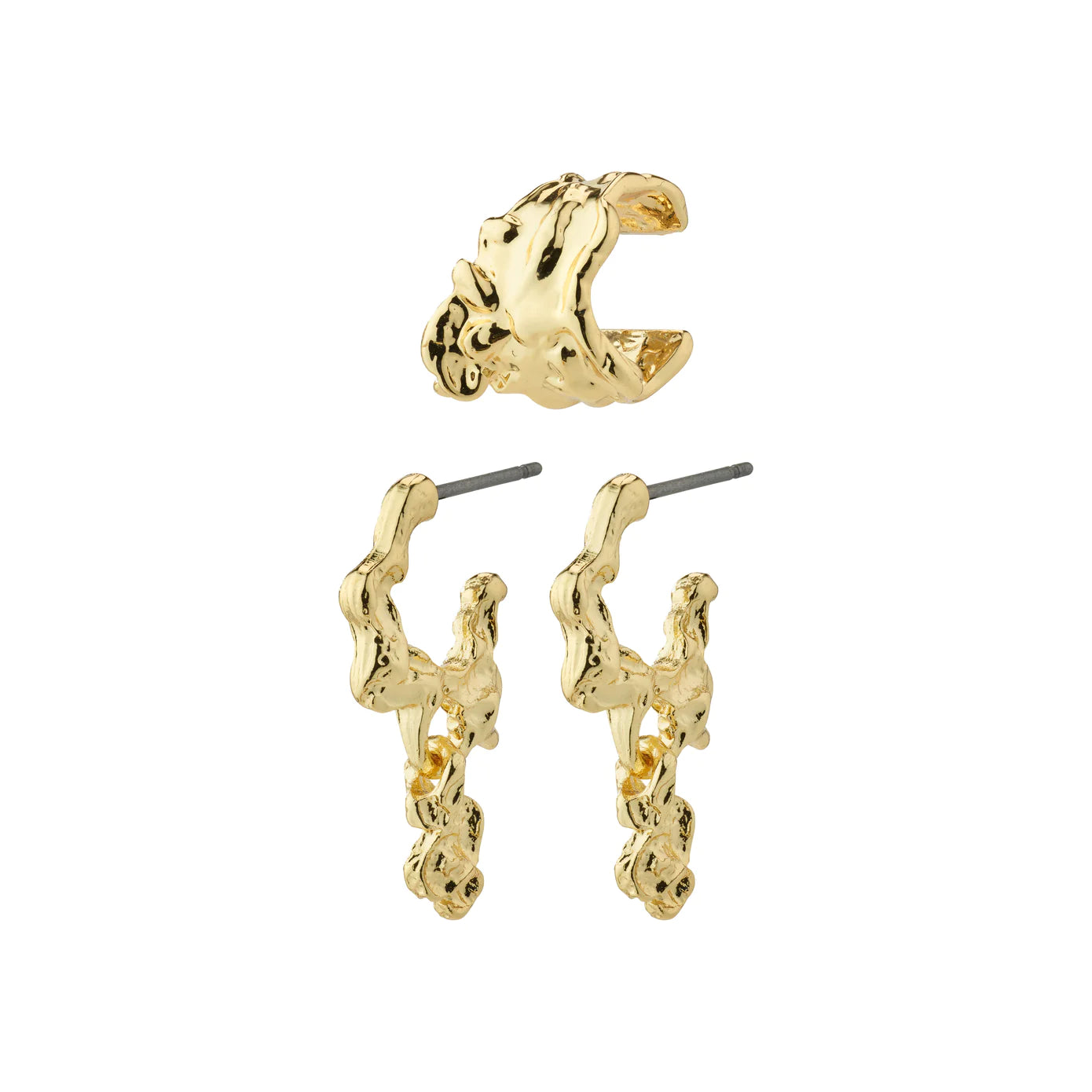 ladies earrings gothic-Rhythm Gold Plated Earring Set