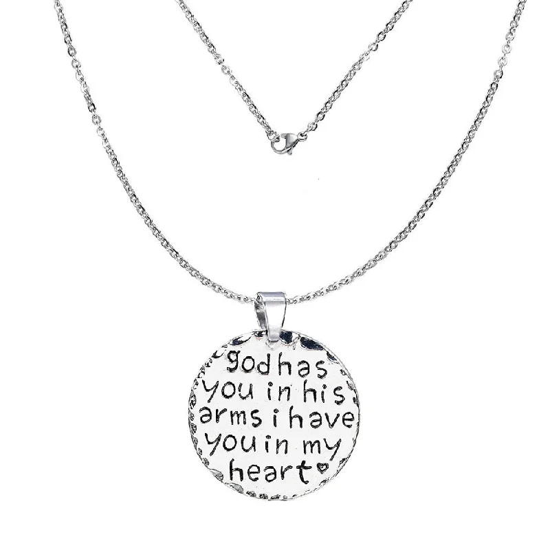 Ladies necklaces soft touch styles-inch God has you in his arms i have you in my heartinch  Necklace & Pendant Memorial Sympathy Gift