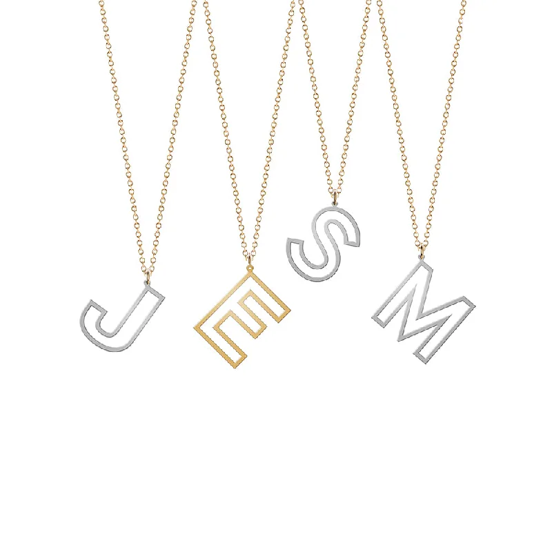 Ladies necklaces white gold styles-Jess Initial Necklace