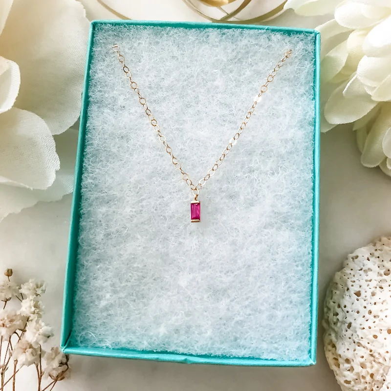 Ladies necklaces subtle luxury options-Minimalist Ruby Necklace