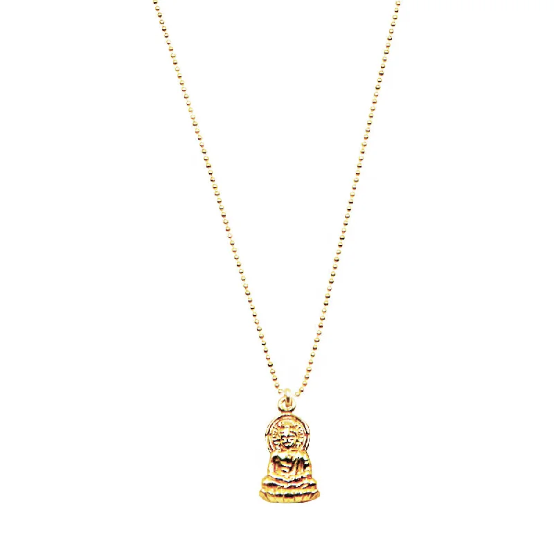 Ladies necklaces impressionist vibe necklaces-Meditating Buddha Necklace