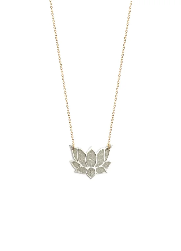 Ladies necklaces industrial style necklaces-Lotus Flower Necklace