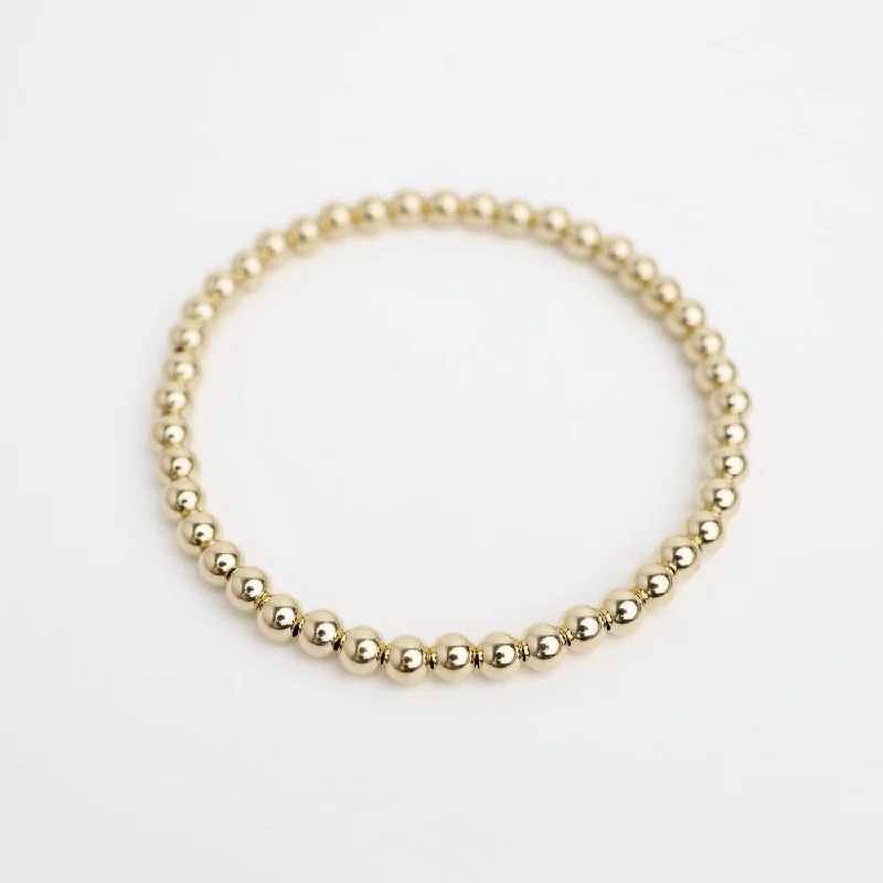 Ladies bracelets thoughtful birthday surprises-14k Bead Stretch Bracelet