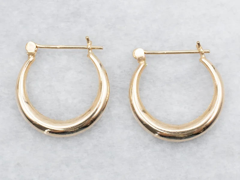 ladies earrings artistic-Tapered Gold Hoop Earrings