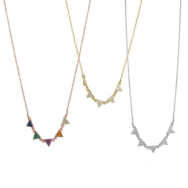 Ladies necklaces star motif accents-5 Triangle Necklace