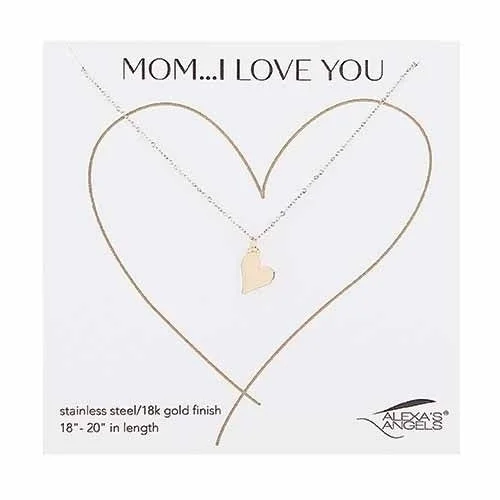 Ladies necklaces Chinese symbol necklaces-Gold Heart Necklace for Mom