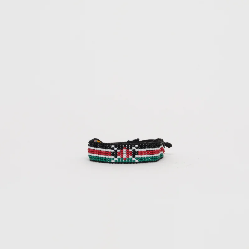 Ladies bracelets French elegance styles-Woven Kenya Flag Bracelet