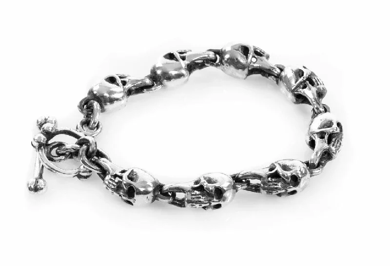 Ladies bracelets girlfriend surprise picks-Rick's Skull Link Bracelet