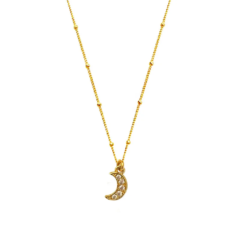 Ladies necklaces curved edge designs-Luna Necklace