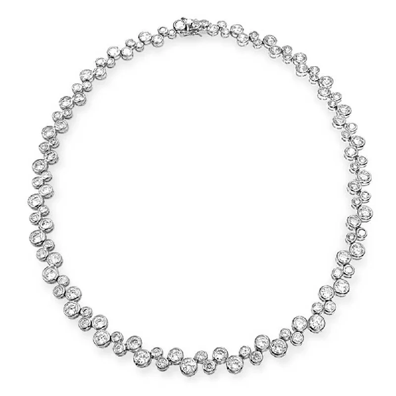 Ladies necklaces balanced proportion styles-Sterling Silver Bubbles Necklace