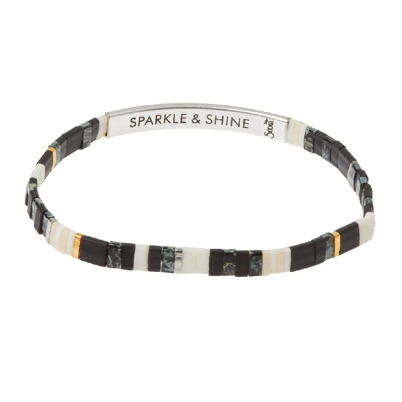 Ladies bracelets timeless craft styles-Good Karma Miyuki Bracelet | Sparkle & Shine - Raven/Silver