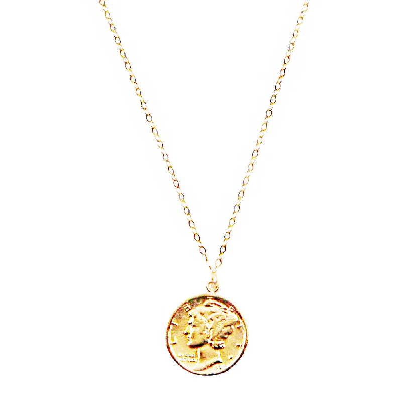 Ladies necklaces complex form styles-Liberty Freedom Coin Necklace