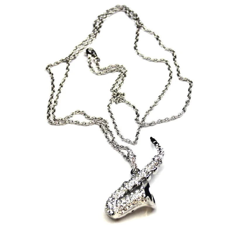 Ladies necklaces punk style vibes-Saxophone Pendant Necklace