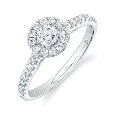 ladies engagement ring smooth-0.30CT-CTR(ROUND) 0.32CT-SIDE DIAMOND ENGAGEMENT RING