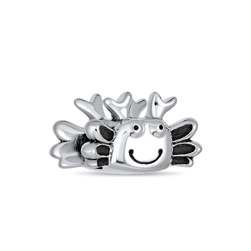 Ladies bracelets friendship bond styles-Nautical Travel Charm Bead Sterling Silver Crab for European Bracelet