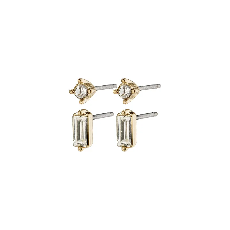 ladies earrings yellow topaz-Sabrina Gold Plated Earring Set