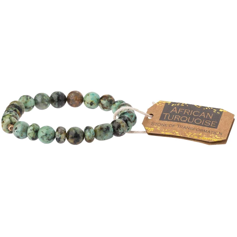 Ladies bracelets recycled metal styles-Scout African Turquoise Stone Stacking Bracelet