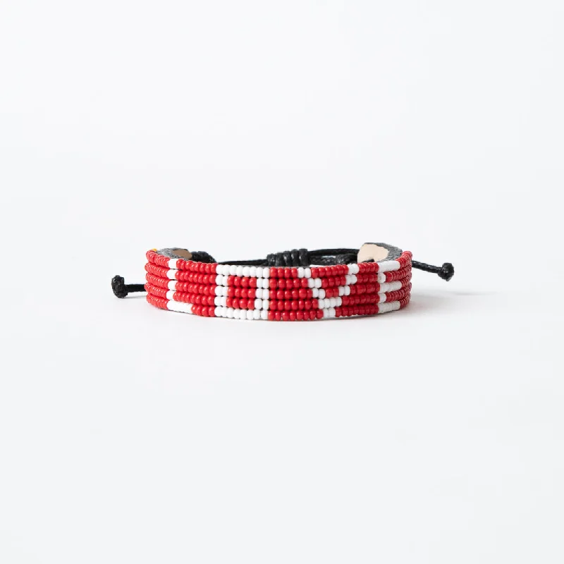 Ladies bracelets star motif designs-LOVE Bracelet - Red/White