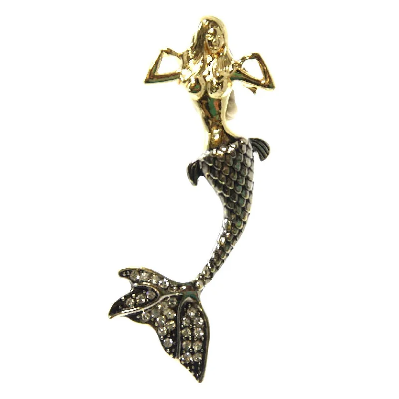 Ladies necklaces brass vintage designs-Mermaid Pendant, Silver Necklace