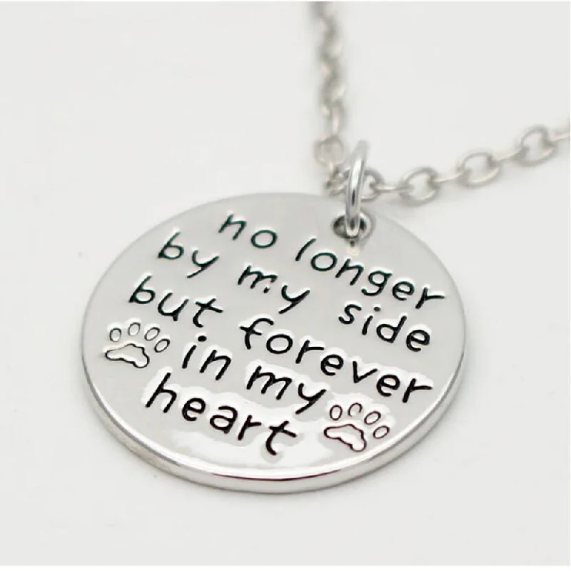 Ladies necklaces meaningful symbol designs-Sexy Sparkles inch no longer by my side but forever in my heartinch necklace Pet Lover Dog Paw Pendant Necklace