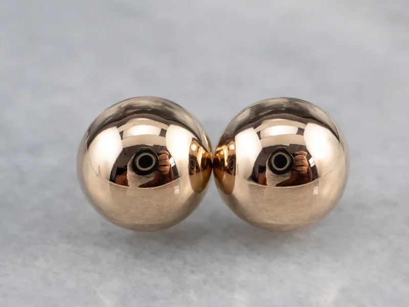 ladies earrings silver-18K Rose Gold Button Stud Earrings