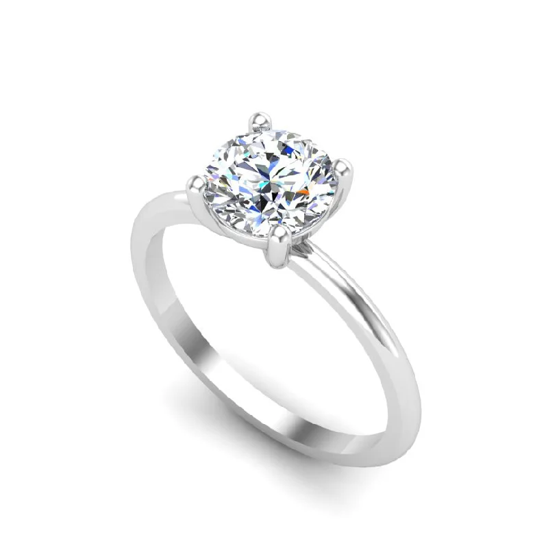 ladies engagement ring premium silver-Bella Solitaire Engagement Ring