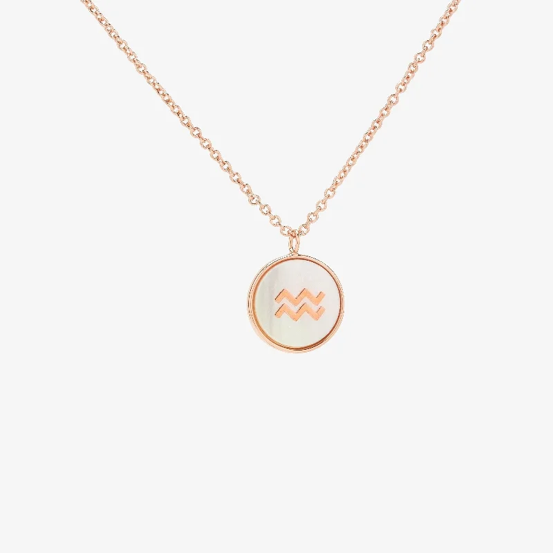 Ladies necklaces pearl strand styles-Zodiac Mother of Pearl Necklace